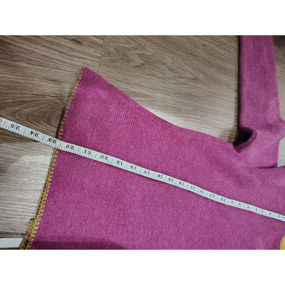 Sundance 100% Extra Fine Merino Wool Cardigan Sweater Blue Green Trim Women's S - Picture 6 of 6